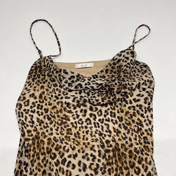 LE LIS Collection Womens Size Medium Dress Spaghetti Straps Leopard Lined Midi - Picture 6 of 9